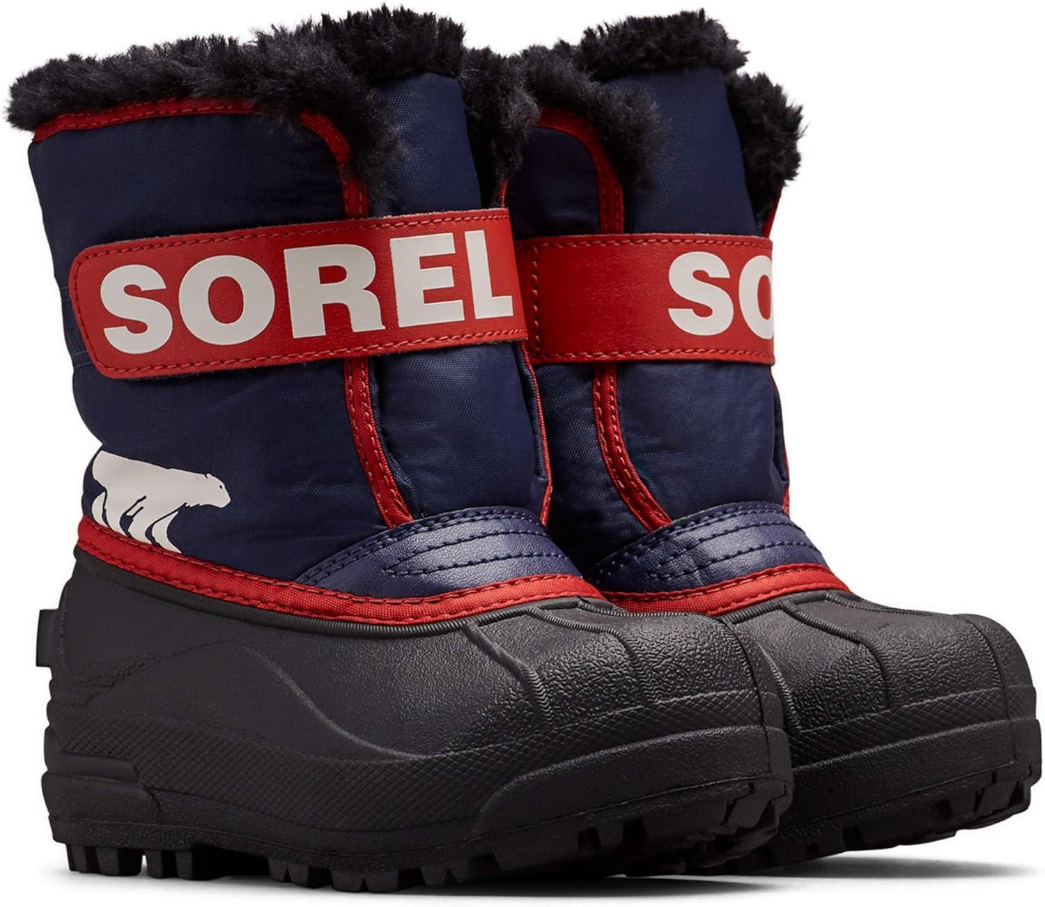 imageSOREL Youth Snow Commander Snow Boots for KidsNocturnal Sail Red