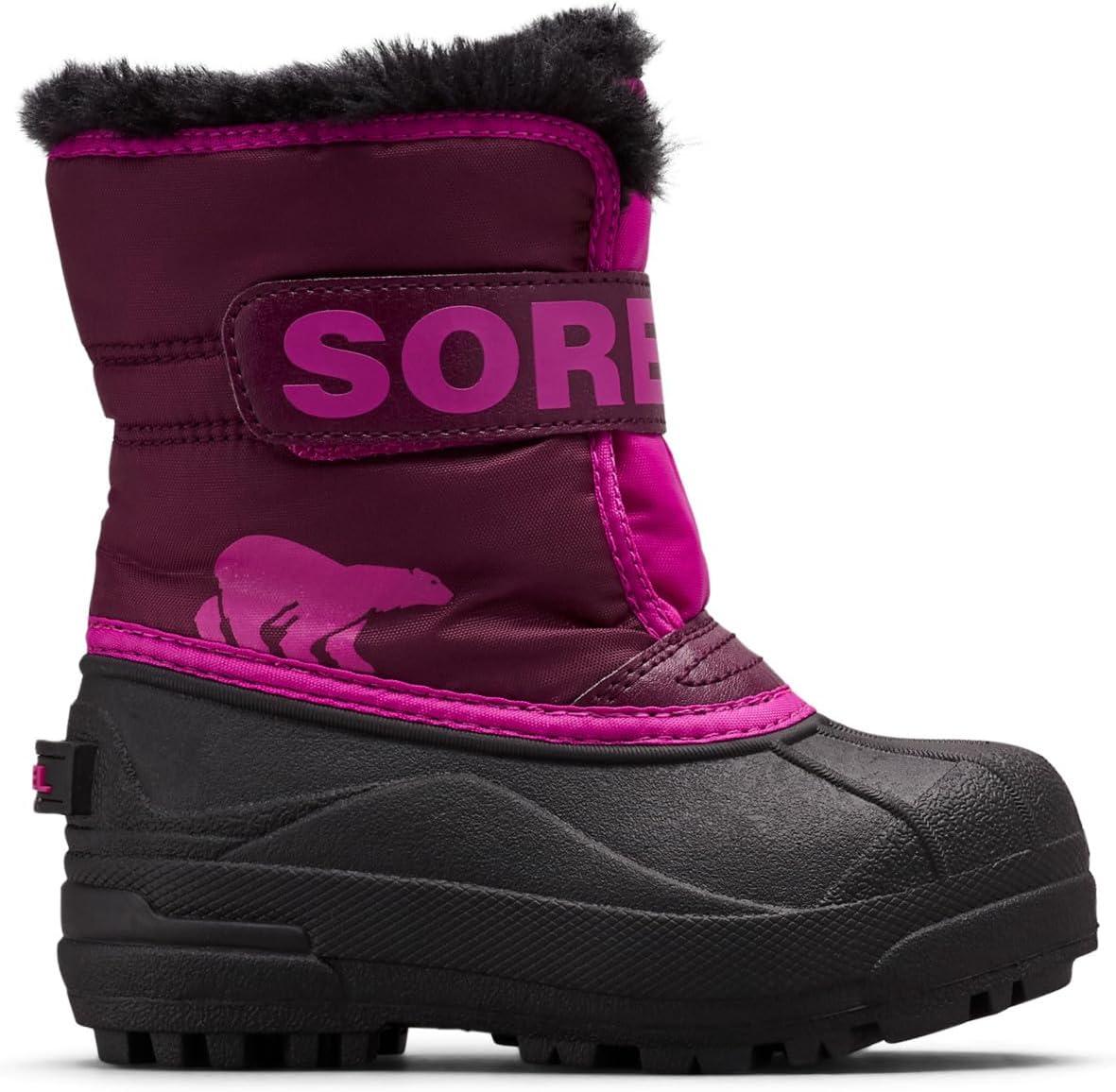 imageSOREL Youth Snow Commander Snow Boots for KidsPurple Dahlia Groovy Pink