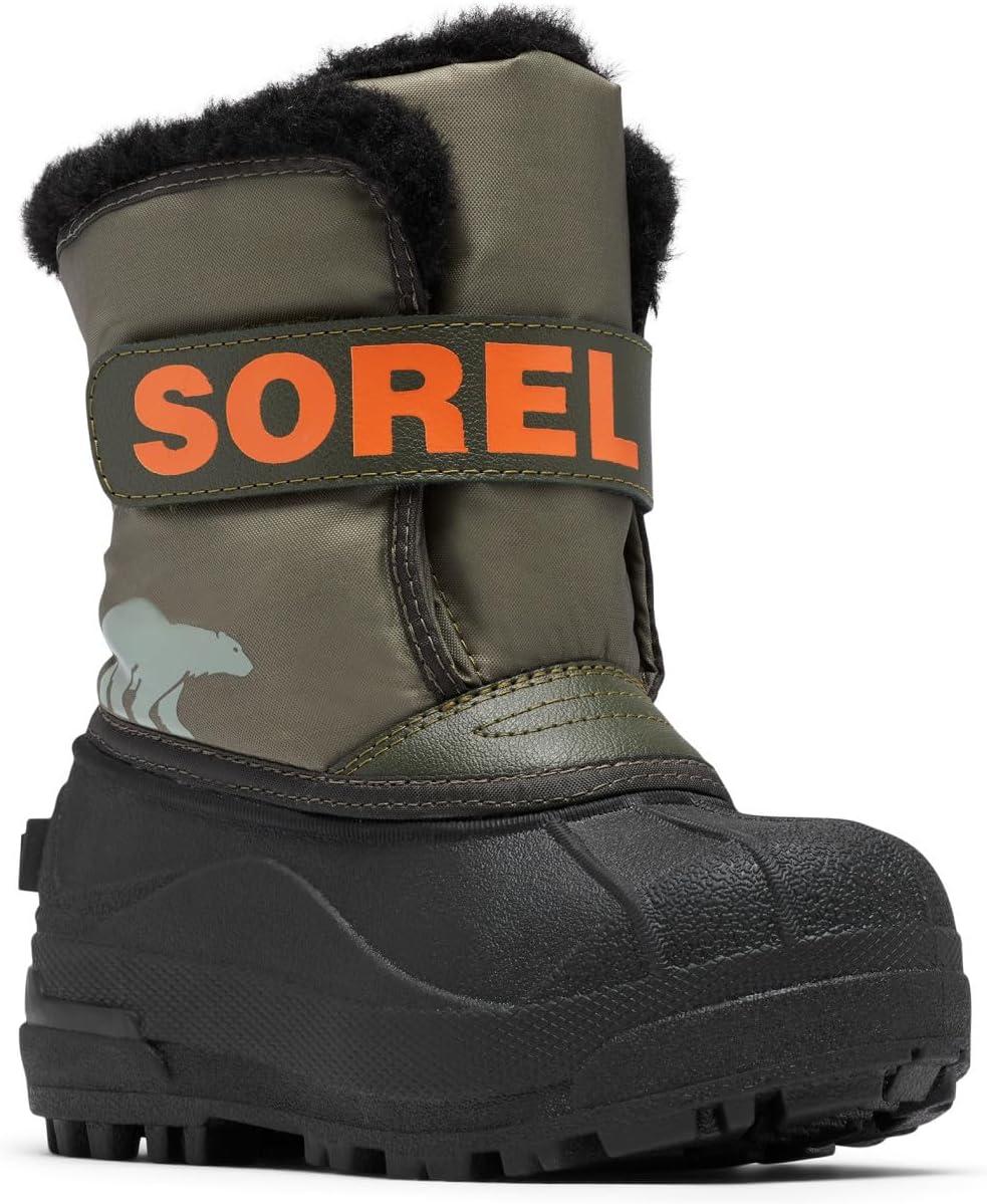 imageSOREL Youth Snow Commander Snow Boots for KidsStone Green Alpine Tundra