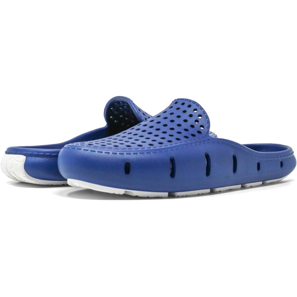 imageFloafers Sunset Slide  Unisex Slides  Sectional Traction  Utility Hole at Heel  ScuffProof Rubber OutsoleNavy PeonyBright White