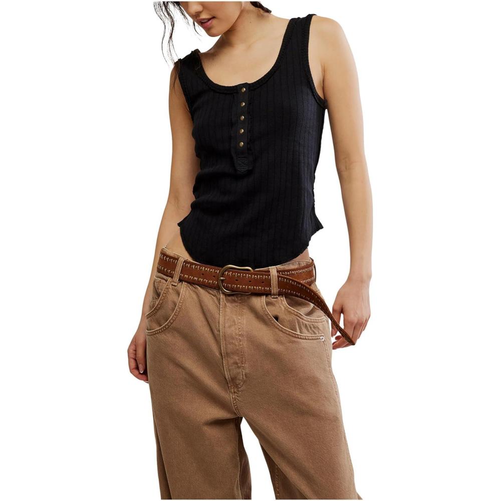 imageFree People Womens Care Bryson Henley TankBlack