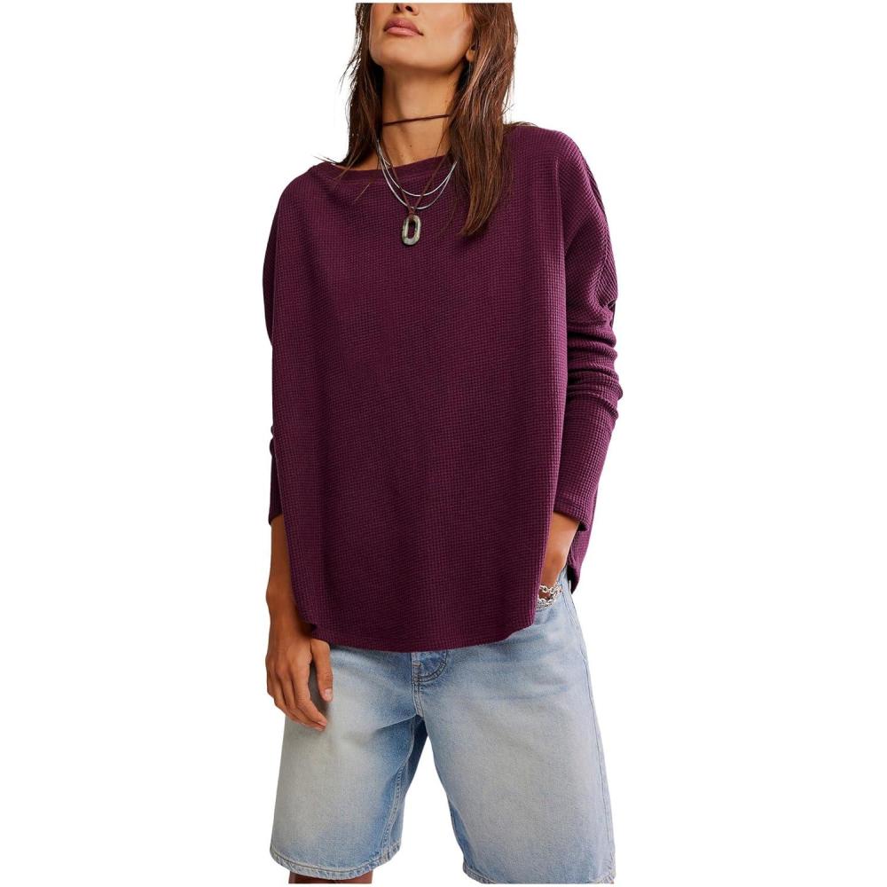 imageFree People Womens Latte Blues Thermal SolidChocolate Grape