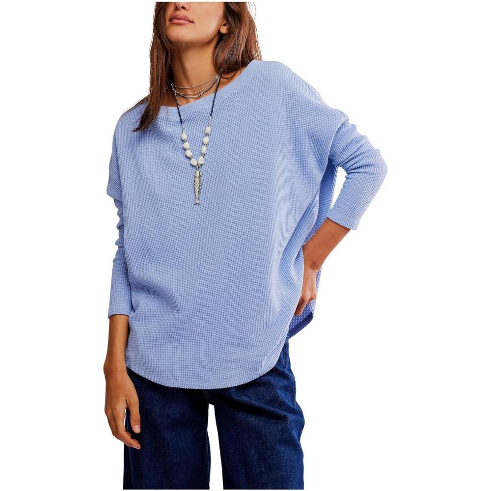 imageFree People Womens Latte Blues Thermal SolidDawn Breeze