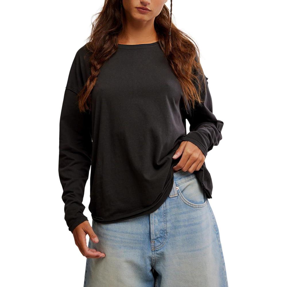 imageFree People Womens Nina Tee Long SleeveBlack
