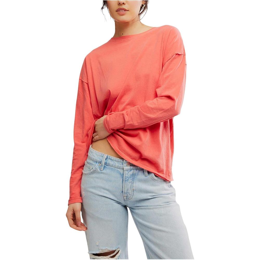 imageFree People Womens Nina Tee Long SleeveRose Sienna