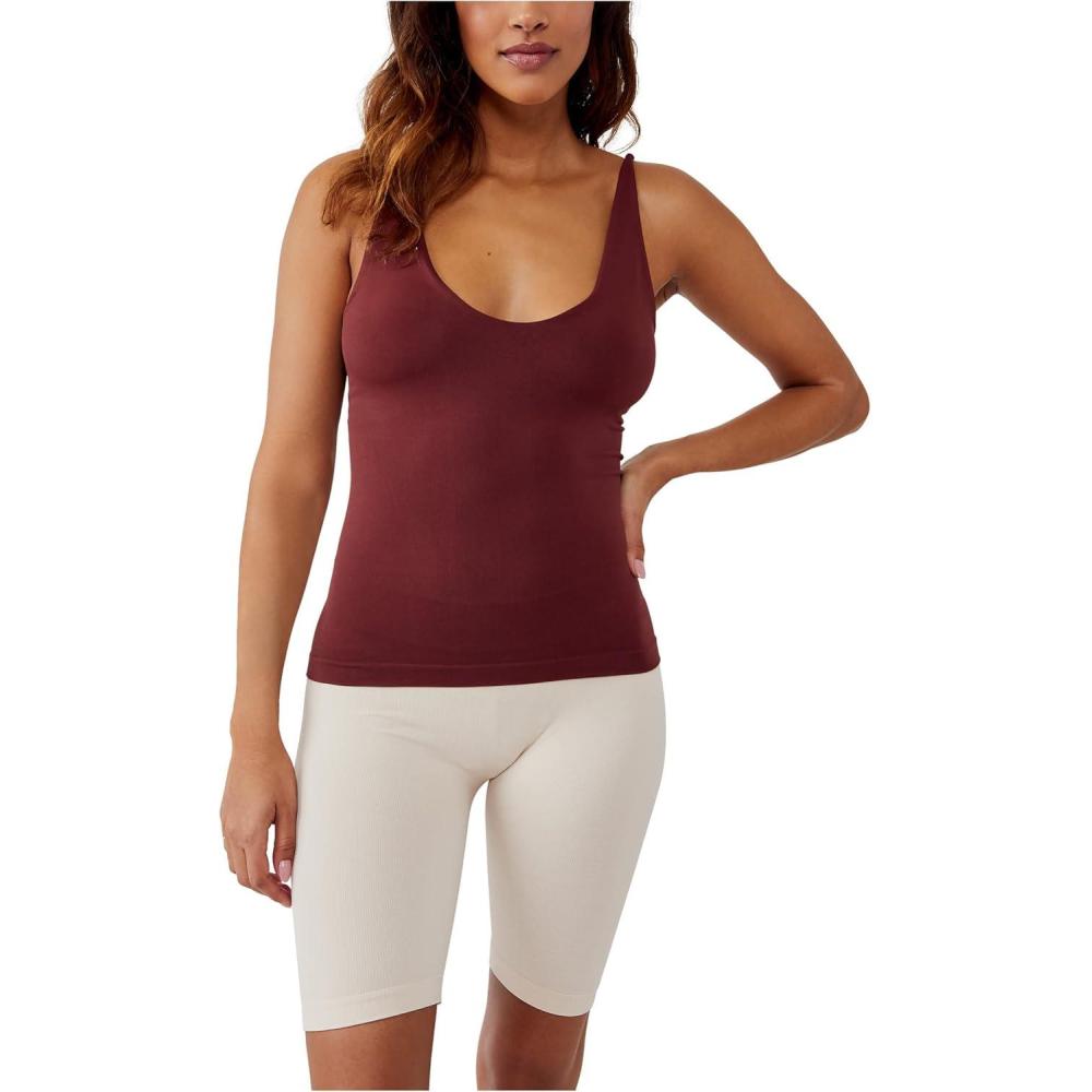 imageFree People Womens Seamless VNeck CamiGarnet Grotto