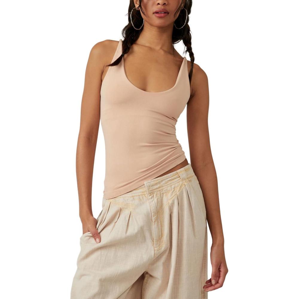 imageFree People Womens Seamless VNeck CamiPink Sand Dune