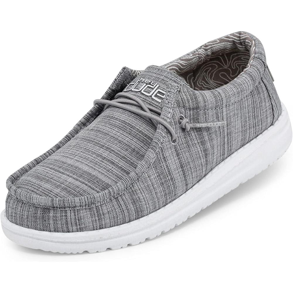 imageHEYDUDE Wally Toddler Washed Canvas  Boys Loafers  Boys Slip On Shoes  Comfortable ampamp Light WeightStone