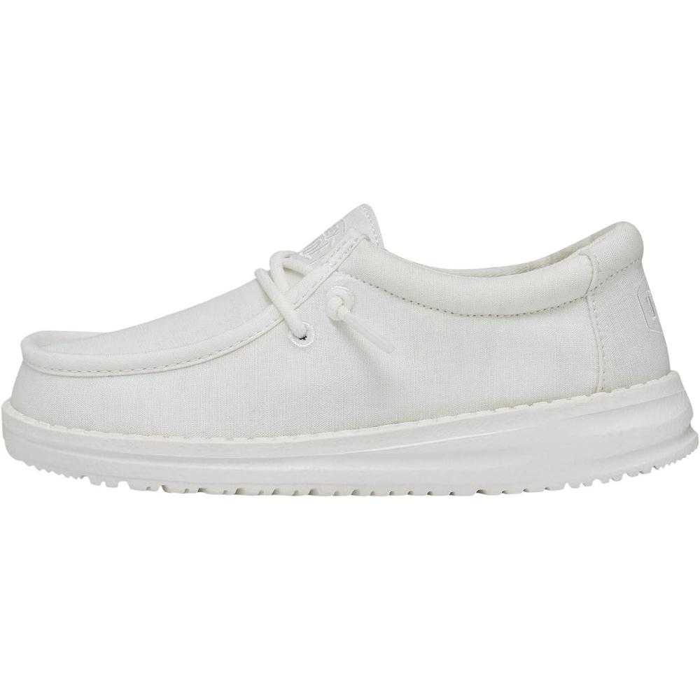 imageHEYDUDE Wally Toddler Washed Canvas  Boys Loafers  Boys Slip On Shoes  Comfortable ampamp Light WeightWhite