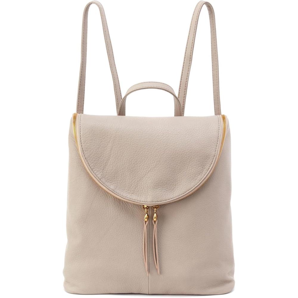 imageHOBO Fern Leather Travel Backpack with Adjustable Shoulder Straps Plenty of Pockets Zip Closure and Room For 13quot Laptop BlackTaupe