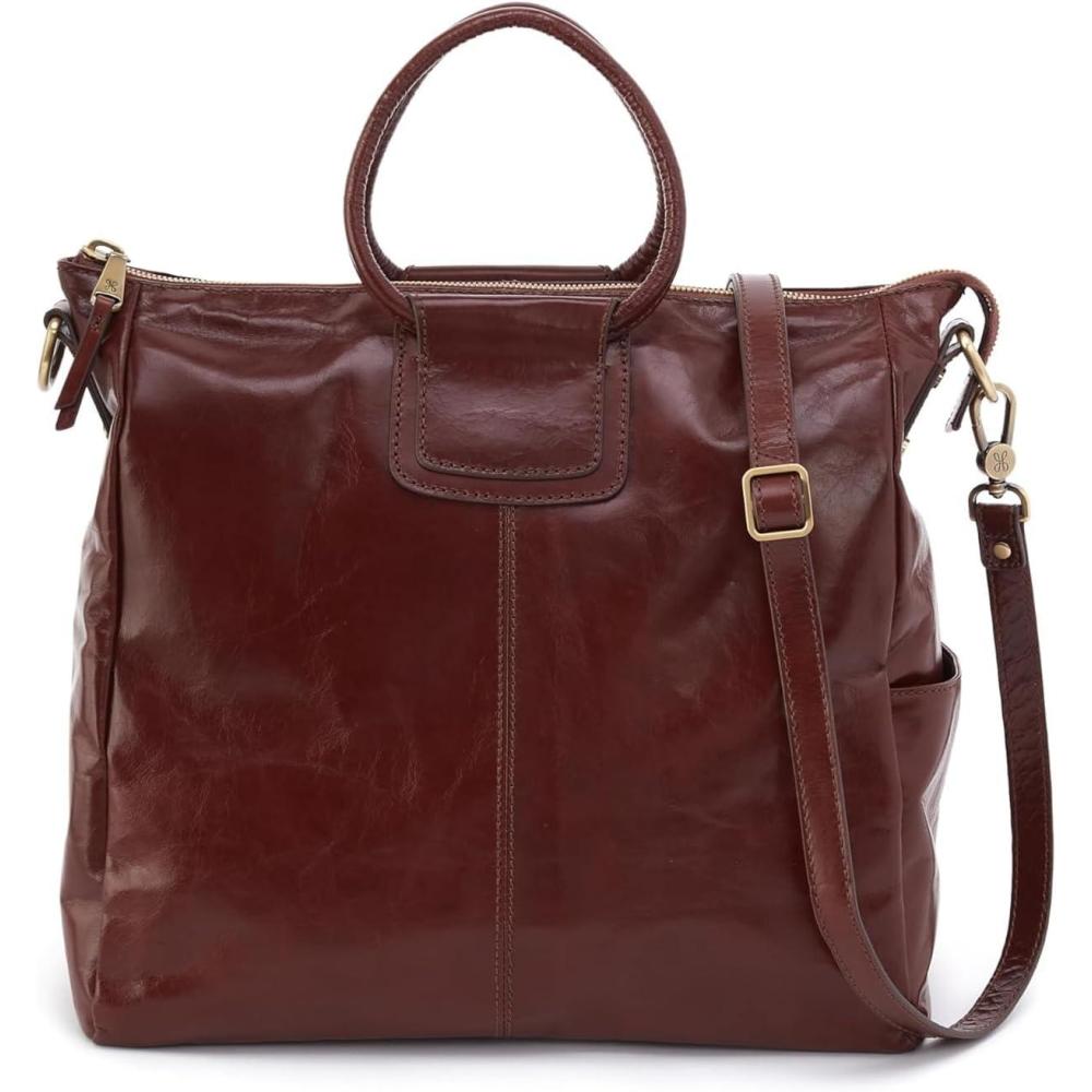 imageHOBO Sheila Large Leather Satchel Crossbody Bag for Women with Top HandleChocolate