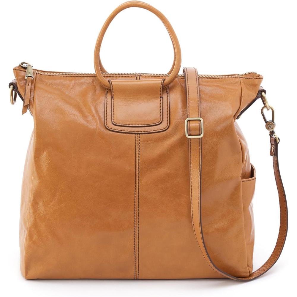 imageHOBO Sheila Large Leather Satchel Crossbody Bag for Women with Top HandleNatural