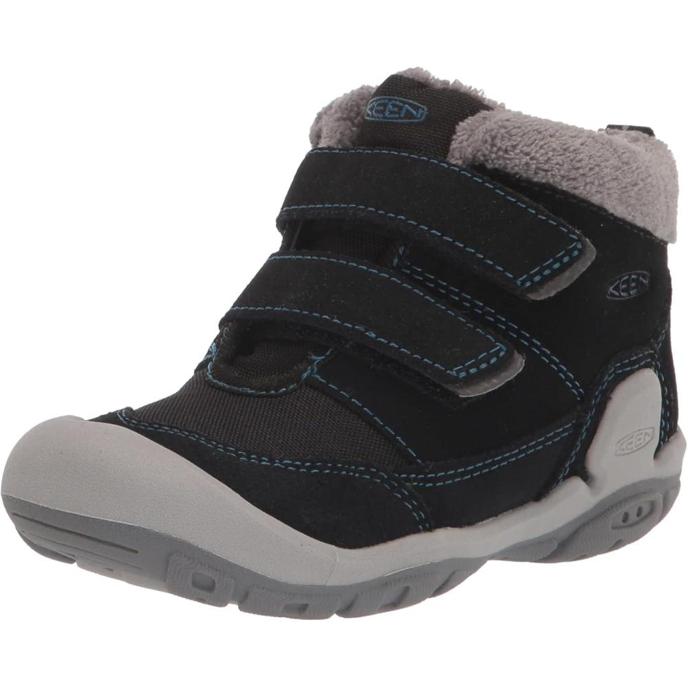 imageKEEN unisexchild Knotch Chukka Ds Mid Height InsulatedBlackMykonos Blue