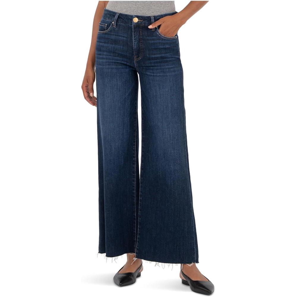 imageKUT from the Kloth Womens Meg HighRise Fab Ab Wide Leg Raw HemInnoxious