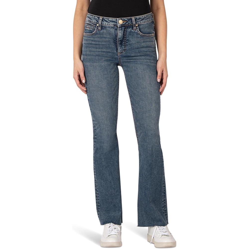 imageKUT from the Kloth Womens Stella HighRise Fab Ab Flare WRaw HemDebonairly