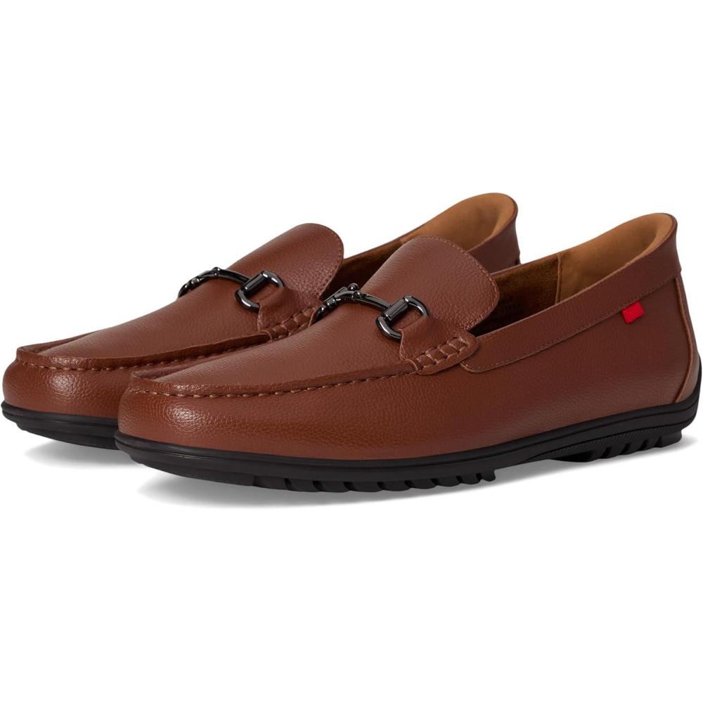 imageMarc Joseph New York Mens Casual Hands Free Slip on Buckle LoafersCognac Faux Leather