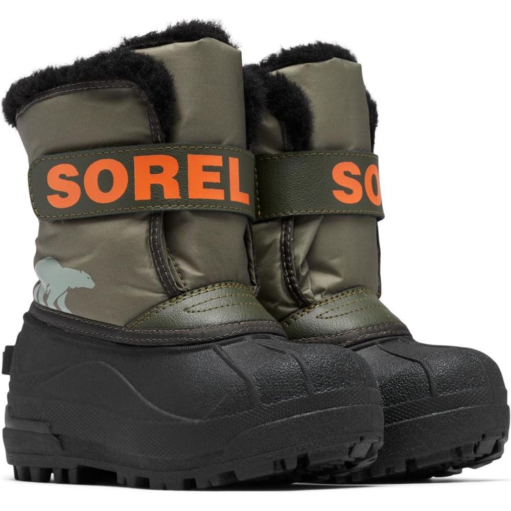 imageSOREL Youth Snow Commander Snow Boots for KidsStone Green Alpine Tundra