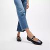 FitFlop Women’s Delicato Crystal-Buckle Leather Mary Janes Ballet Flat(Black)