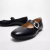 FitFlop Women’s Delicato Crystal-Buckle Leather Mary Janes Ballet Flat(Black)