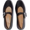 FitFlop Women’s Delicato Crystal-Buckle Leather Mary Janes Ballet Flat(Black)