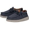 HEYDUDE Wally Toddler Washed Canvas | Boy’s Loafers | Boy’s Slip On Shoes | Comfortable & Light Weight(Navy)