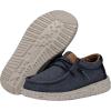 HEYDUDE Wally Toddler Washed Canvas | Boy’s Loafers | Boy’s Slip On Shoes | Comfortable & Light Weight(Navy)