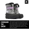 SOREL – Youth Snow Commander Snow Boots for Kids(Chrome Grey/Euphoric Lilac)