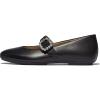 FitFlop Women’s Delicato Crystal-Buckle Leather Mary Janes Ballet Flat(Black)