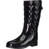 Hunter Women’s Refined Short Quilted Gloss Rain Boot(Black)