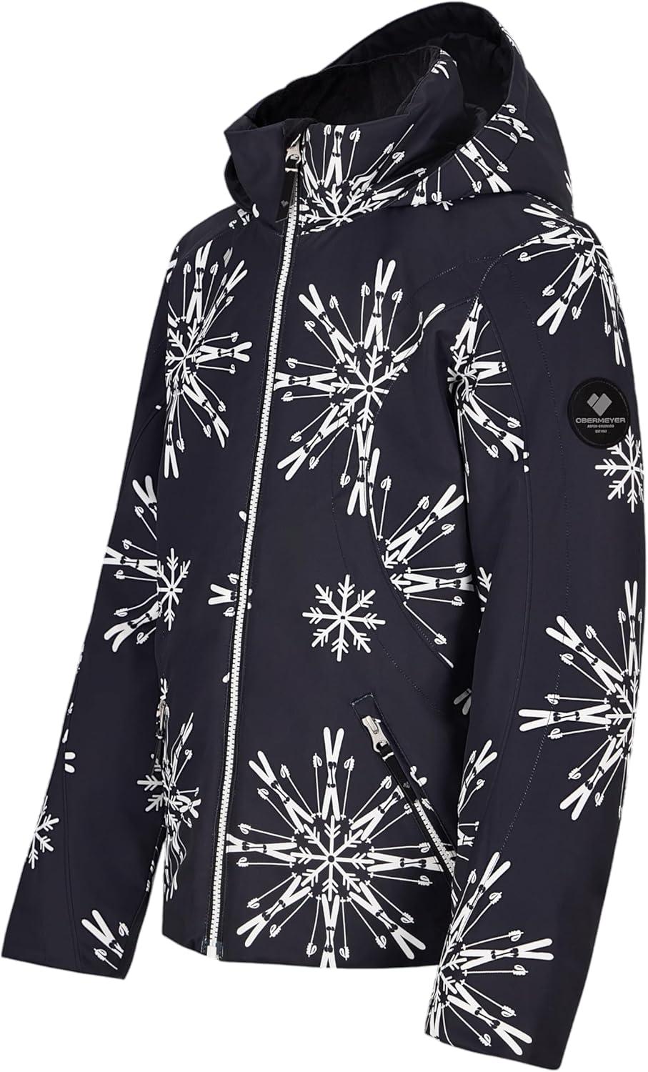 imageObermeyer Rylee Print Jacket Teen GirlsBlack With White Skiflake