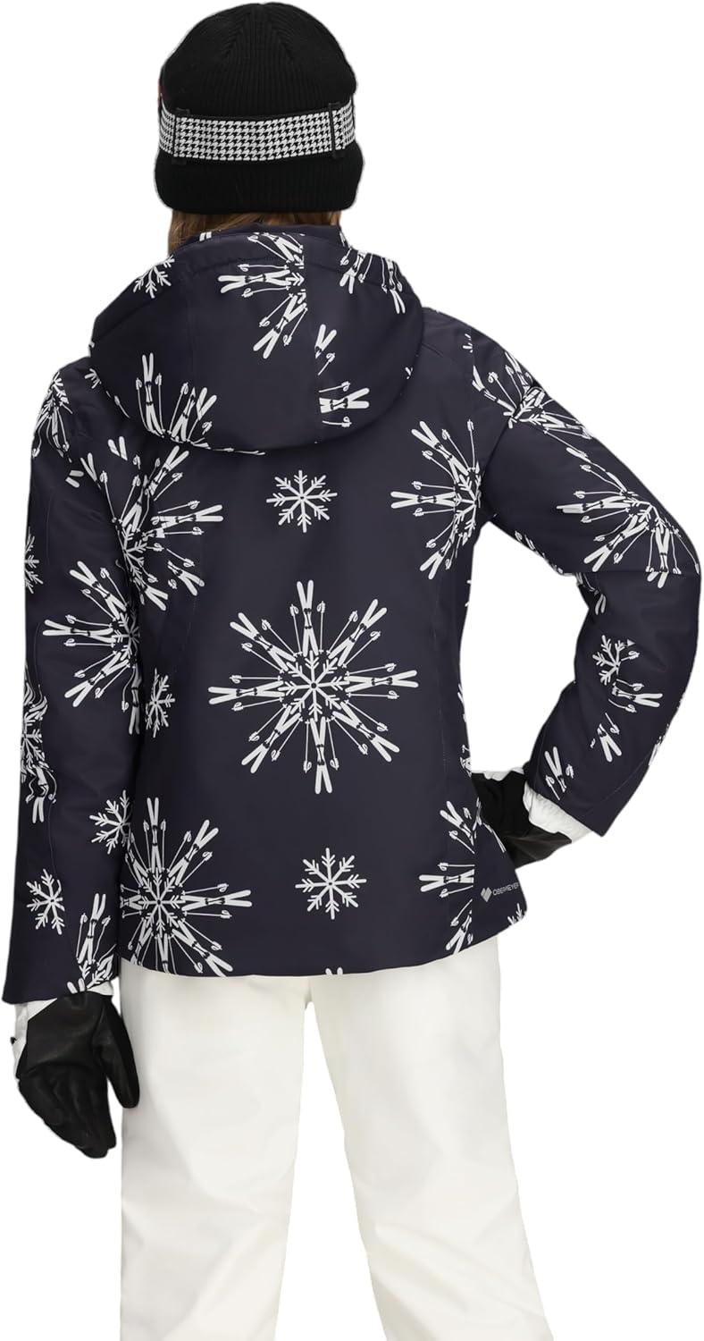 imageObermeyer Rylee Print Jacket Teen GirlsBlack With White Skiflake