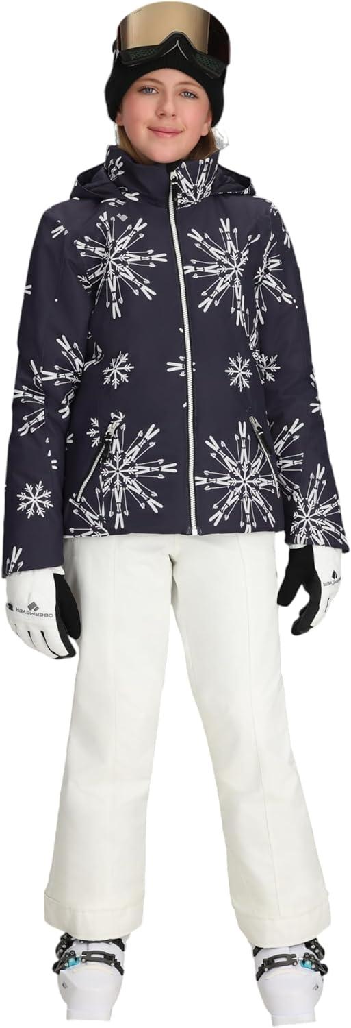 imageObermeyer Rylee Print Jacket Teen GirlsBlack With White Skiflake