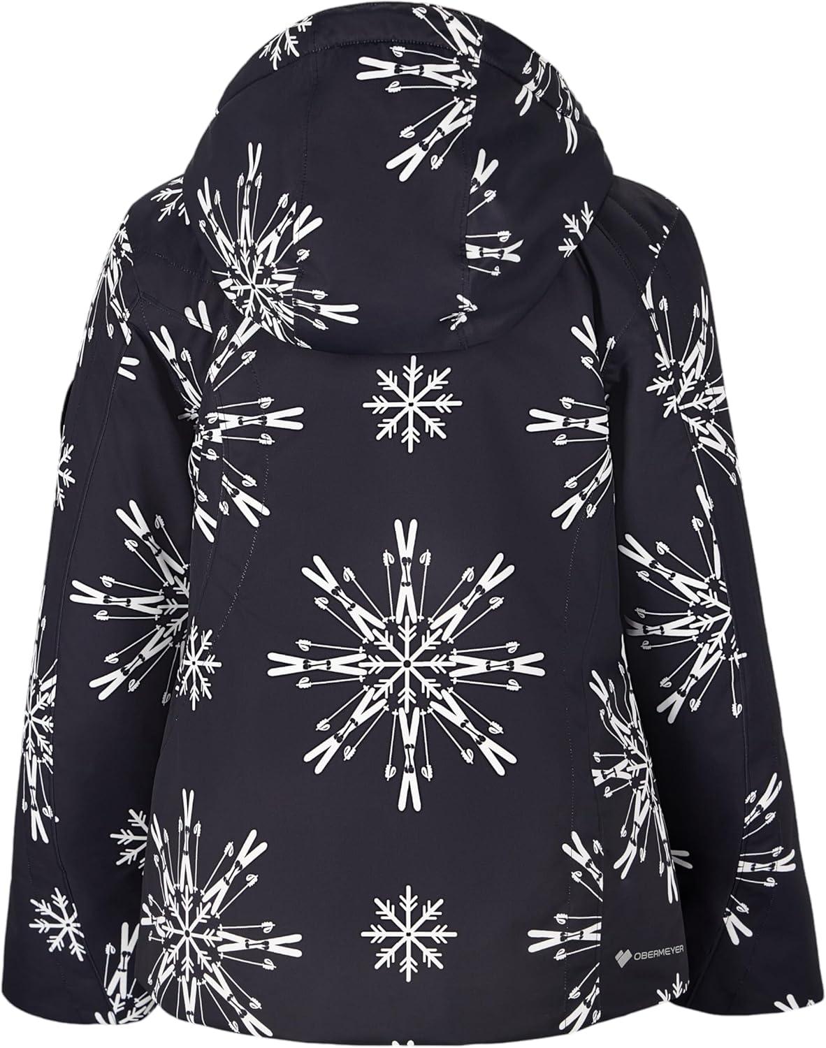 imageObermeyer Rylee Print Jacket Teen GirlsBlack With White Skiflake