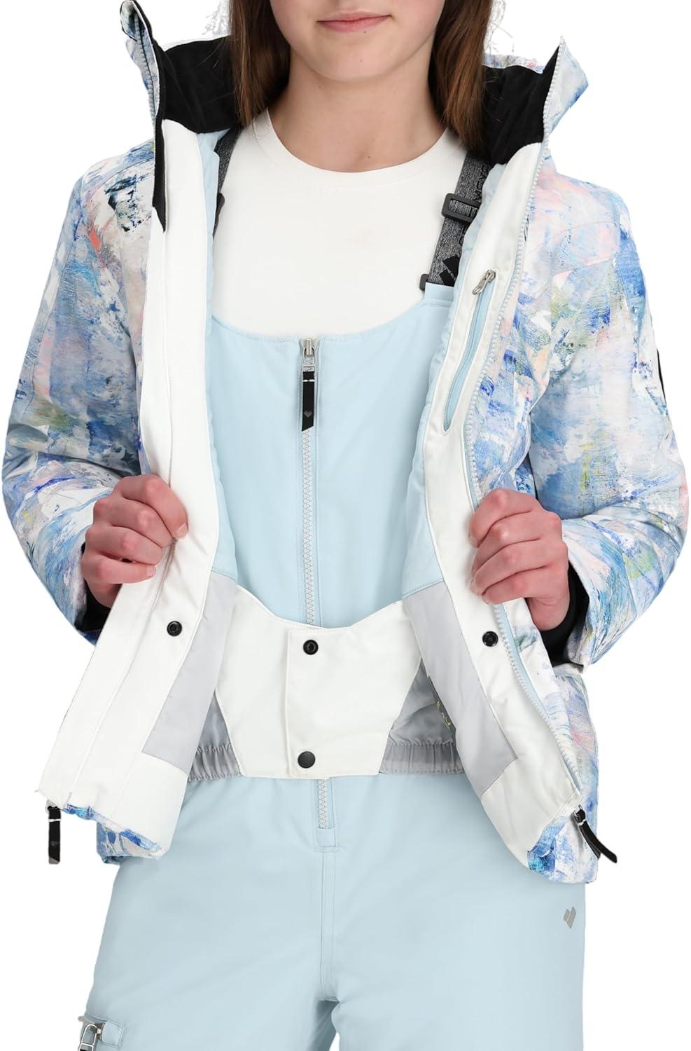 imageObermeyer Rylee Print Jacket Teen GirlsWhite Blue Tree Love