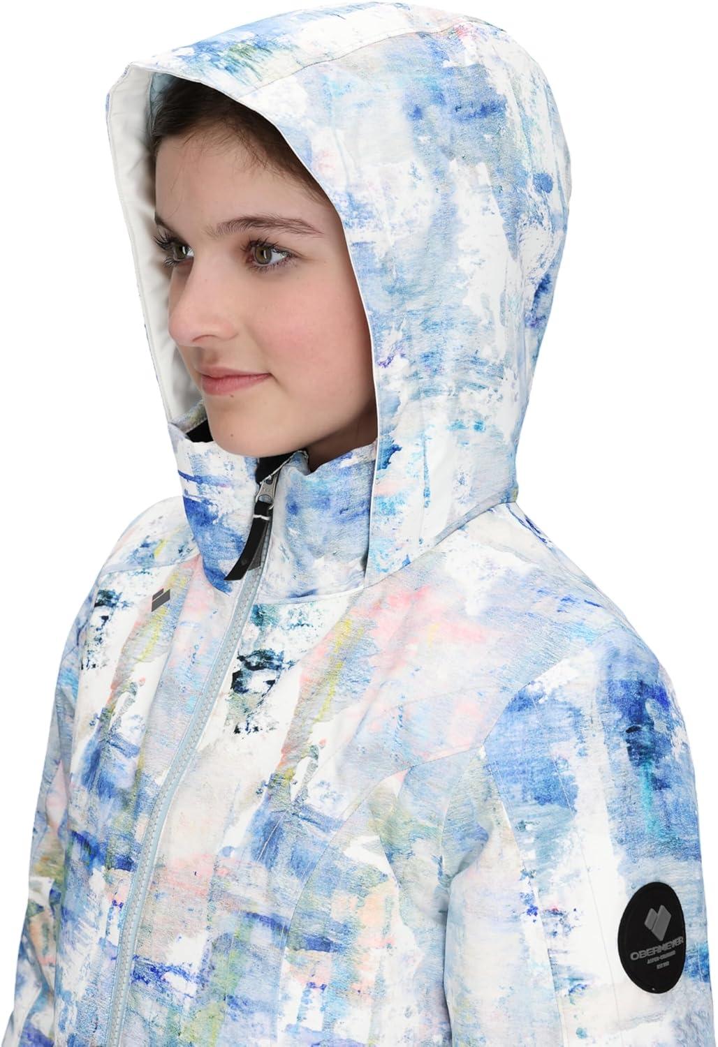 imageObermeyer Rylee Print Jacket Teen GirlsWhite Blue Tree Love