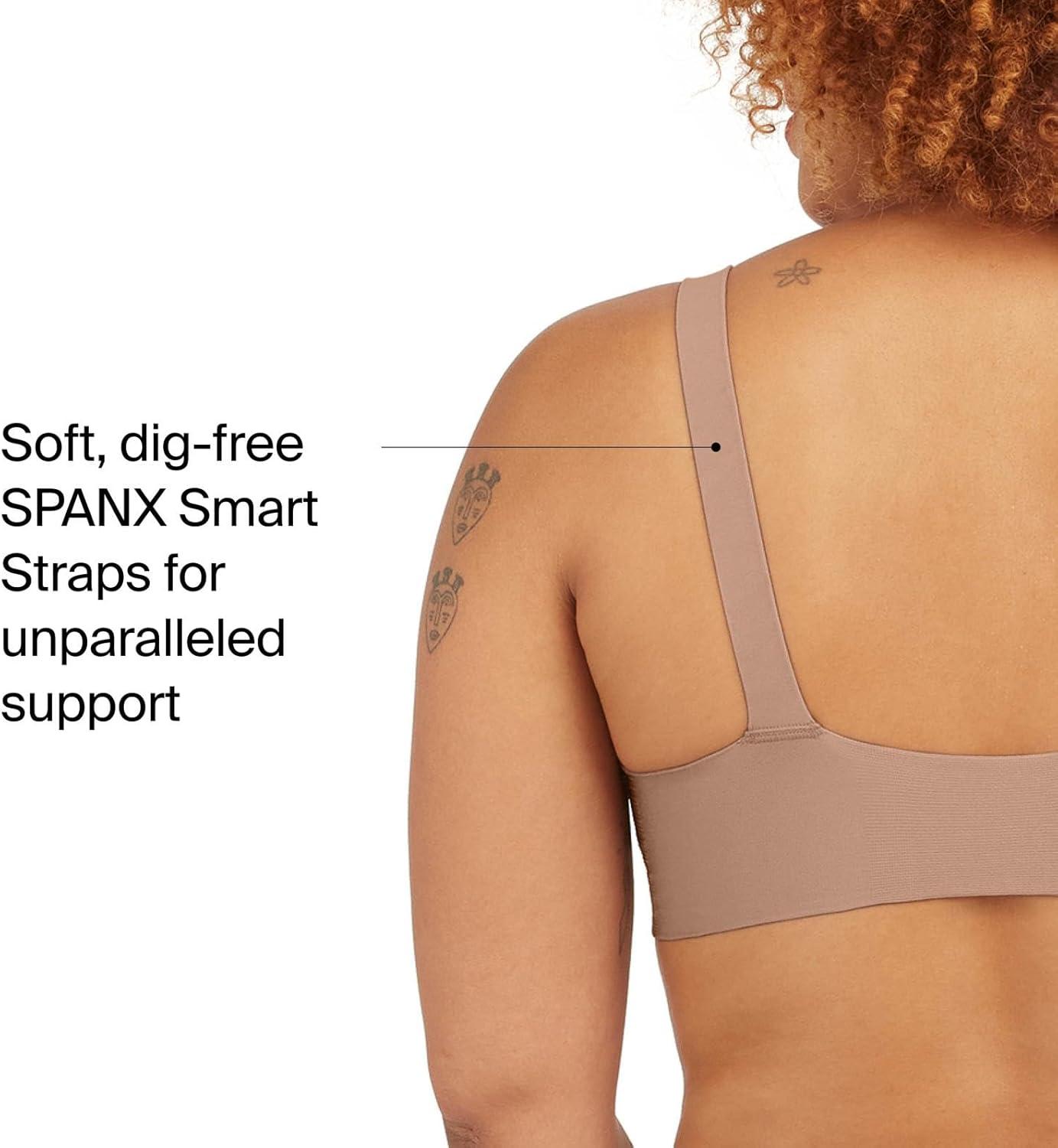 imageSPANX BraLlelujah Lightly Lined Bralette WireFree Comfortable Support Wireless DigFree StrapsCafe Au Lait