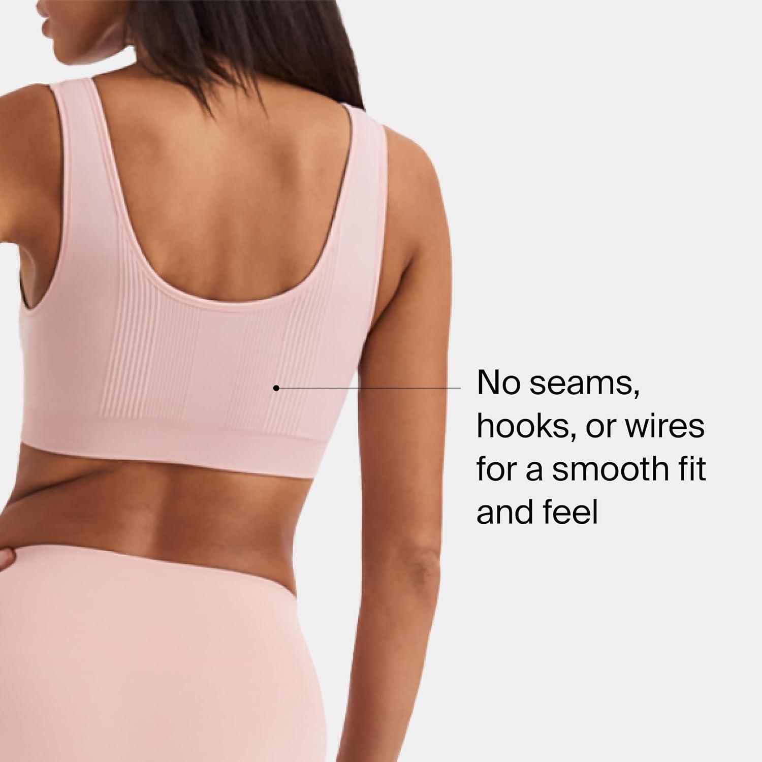 imageSPANX Breast of Both Worlds Reversible Comfort Bra  Wireless Seamless Bra  Reversible Design  WireFree ComfortGreyVintage Rose