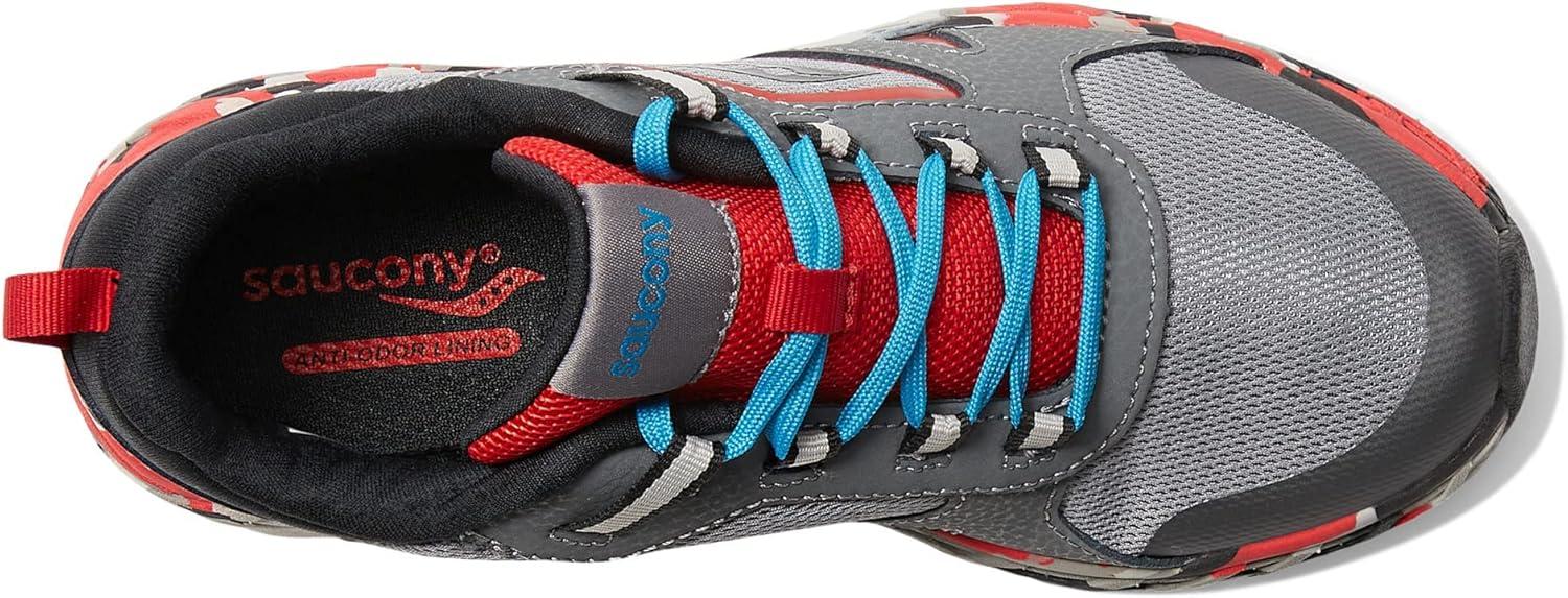 imageSaucony UnisexChild Wind Shield 20 Running ShoeGreyRed