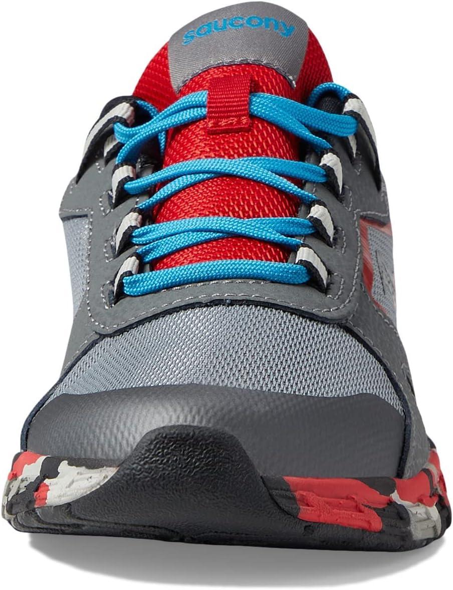 imageSaucony UnisexChild Wind Shield 20 Running ShoeGreyRed