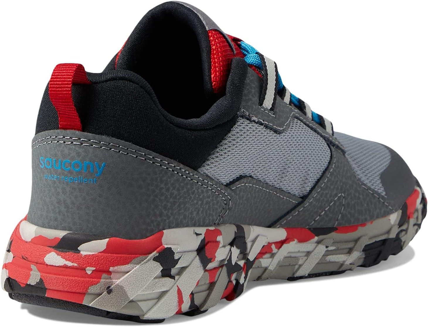 imageSaucony UnisexChild Wind Shield 20 Running ShoeGreyRed