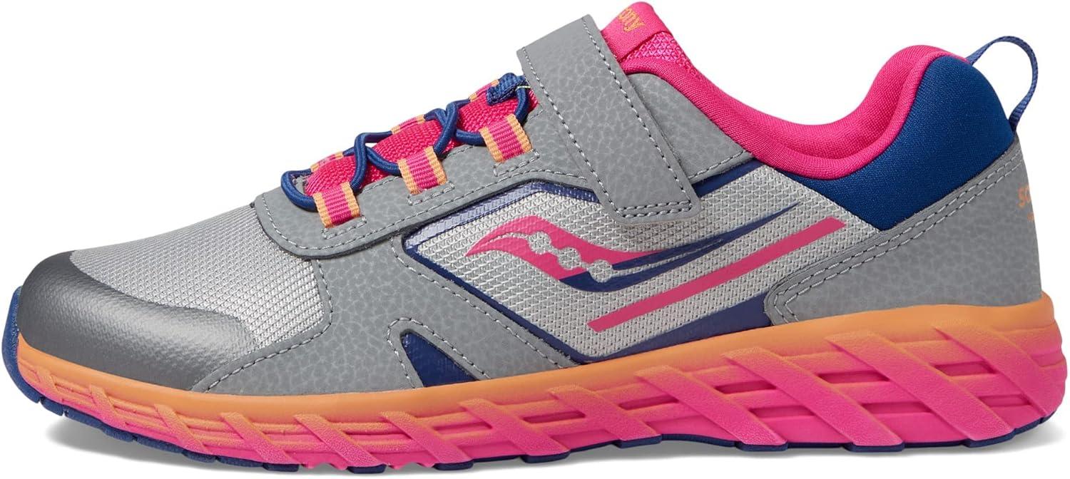 imageSaucony unisexchild Wind Shield aCRunning ShoeGreyPinkNavy
