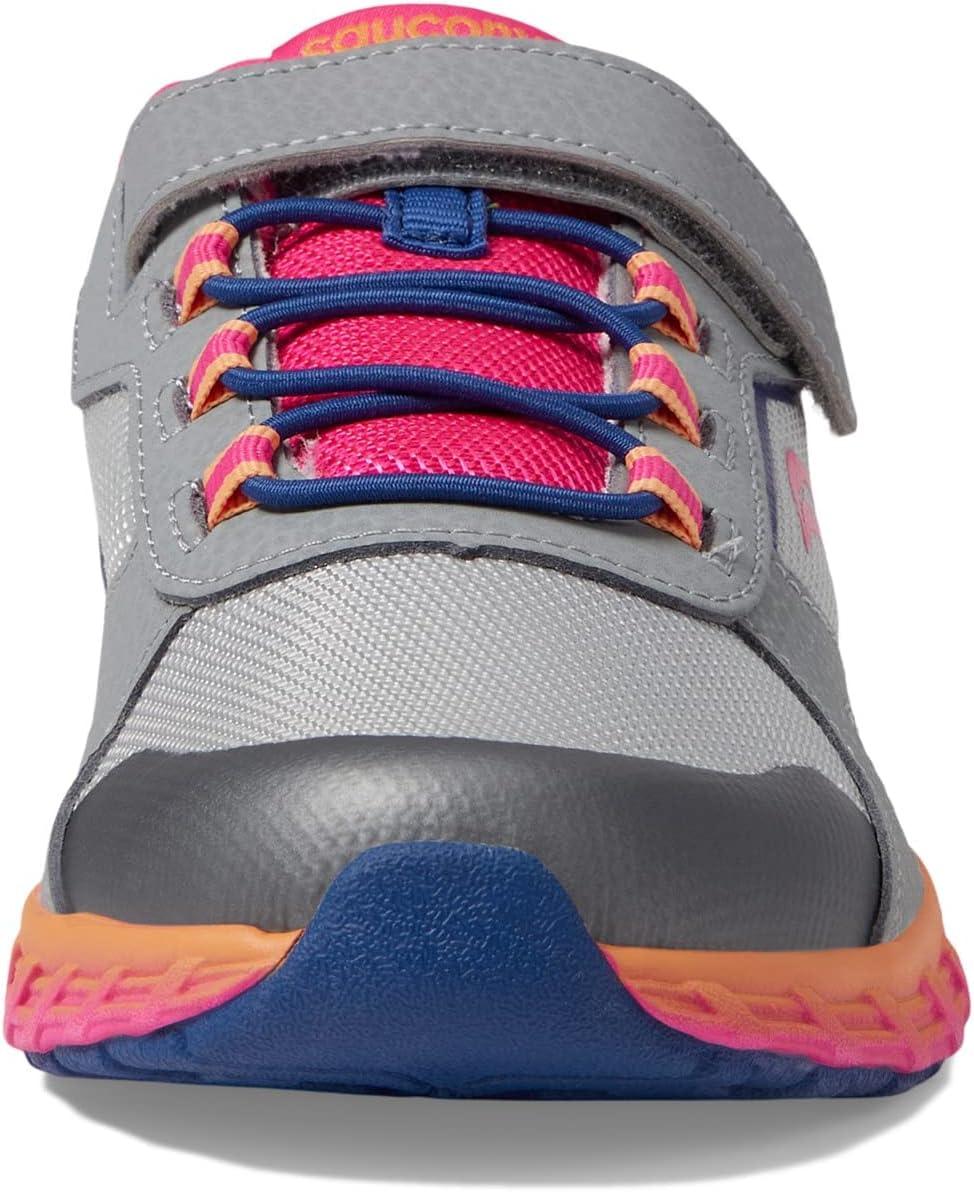 imageSaucony unisexchild Wind Shield aCRunning ShoeGreyPinkNavy