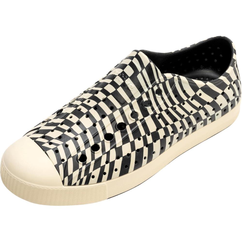 imageNative Shoes Unisex Jefferson Sugarlite PrintJiffy BlackBone WhiteBone Mini Checkers