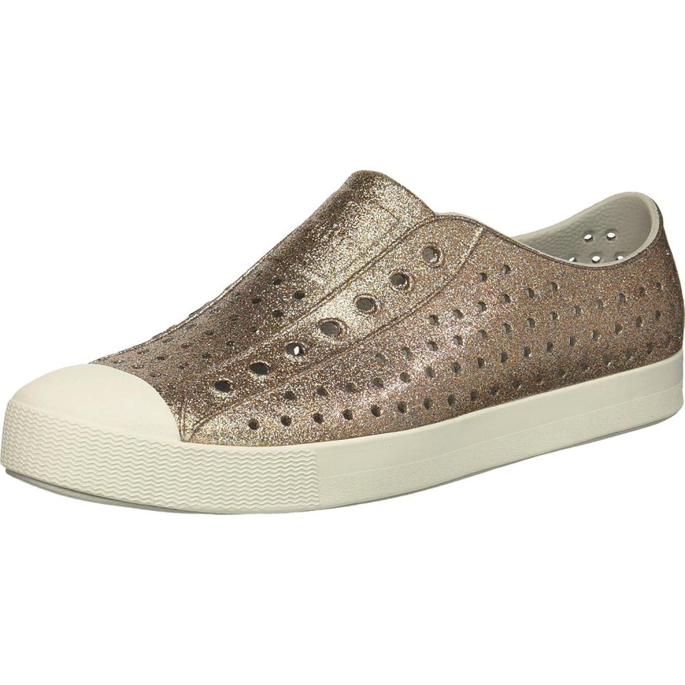 imageNative Shoes UnisexAdult Jefferson Lightweight Fashion SneakerMetal BlingShell White