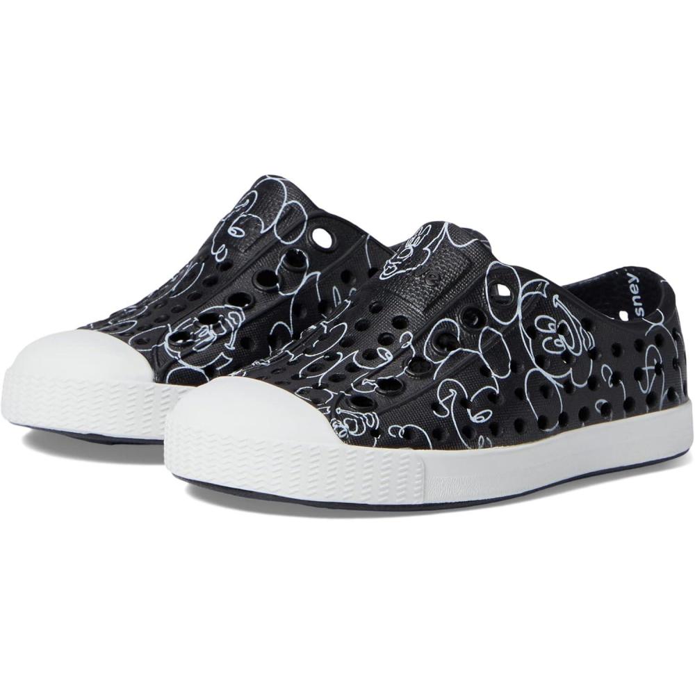imageNative Shoes UnisexChild Jefferson Print Junior SneakerJiffy BlackShell WhiteMickey Doodle All Over Print