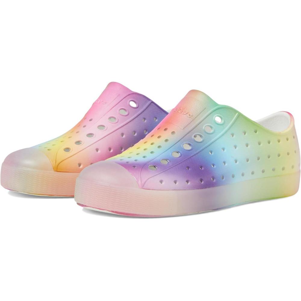 imageNative Shoes UnisexChild Jefferson Print Junior SneakerShell WhiteTranslucentRainbow Blur