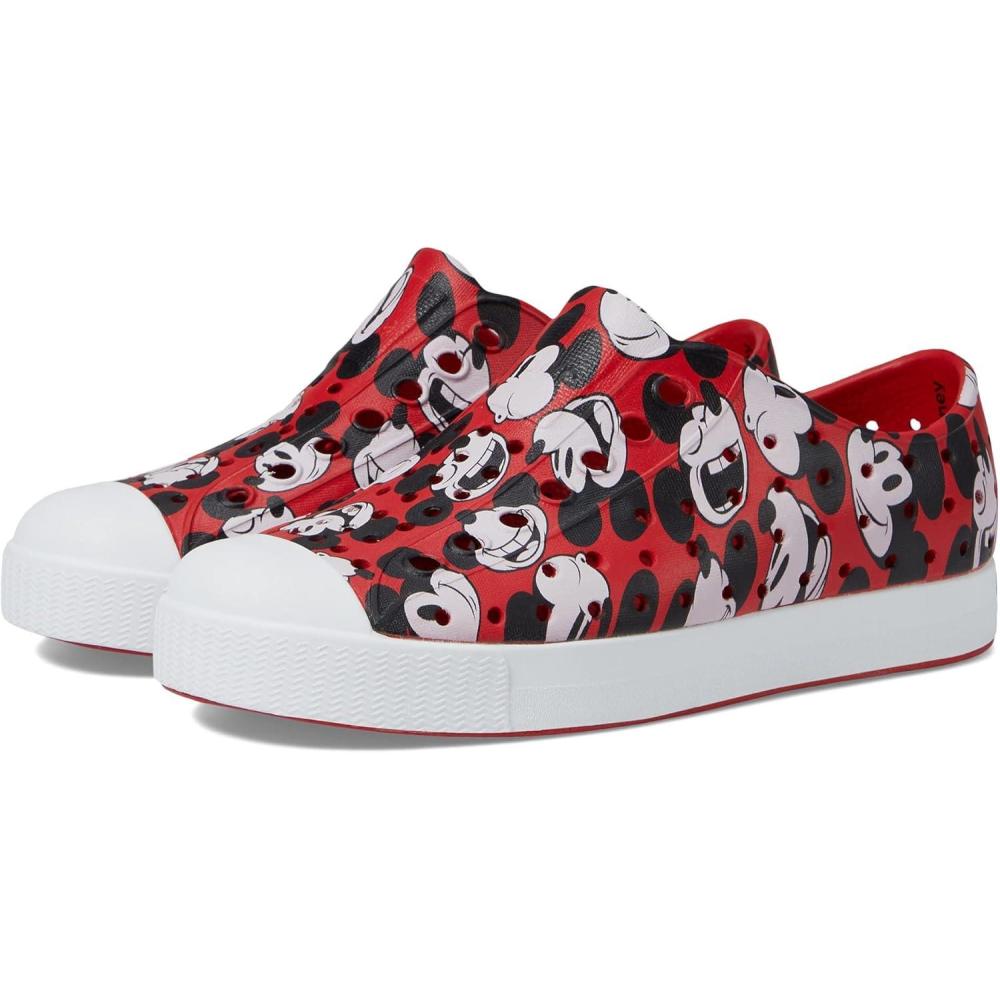 imageNative Shoes UnisexChild Jefferson Print Junior SneakerTorch RedShell WhiteMickey Potraits All Over Print