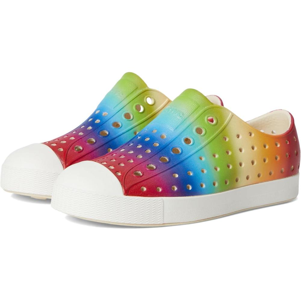 imageNative Shoes UnisexChild Jefferson Print Little KidBig KidBone WhiteShell WhiteRainbow Gradient