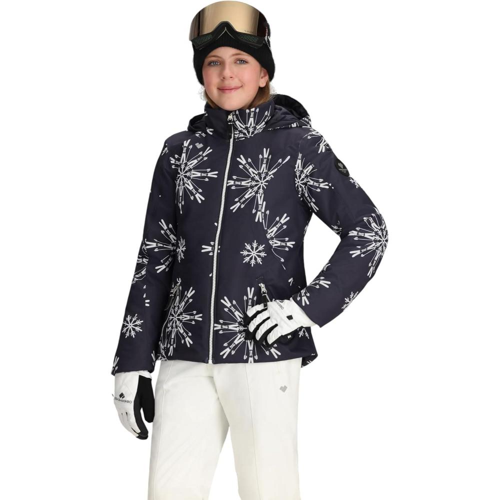 imageObermeyer Rylee Print Jacket Teen GirlsBlack With White Skiflake
