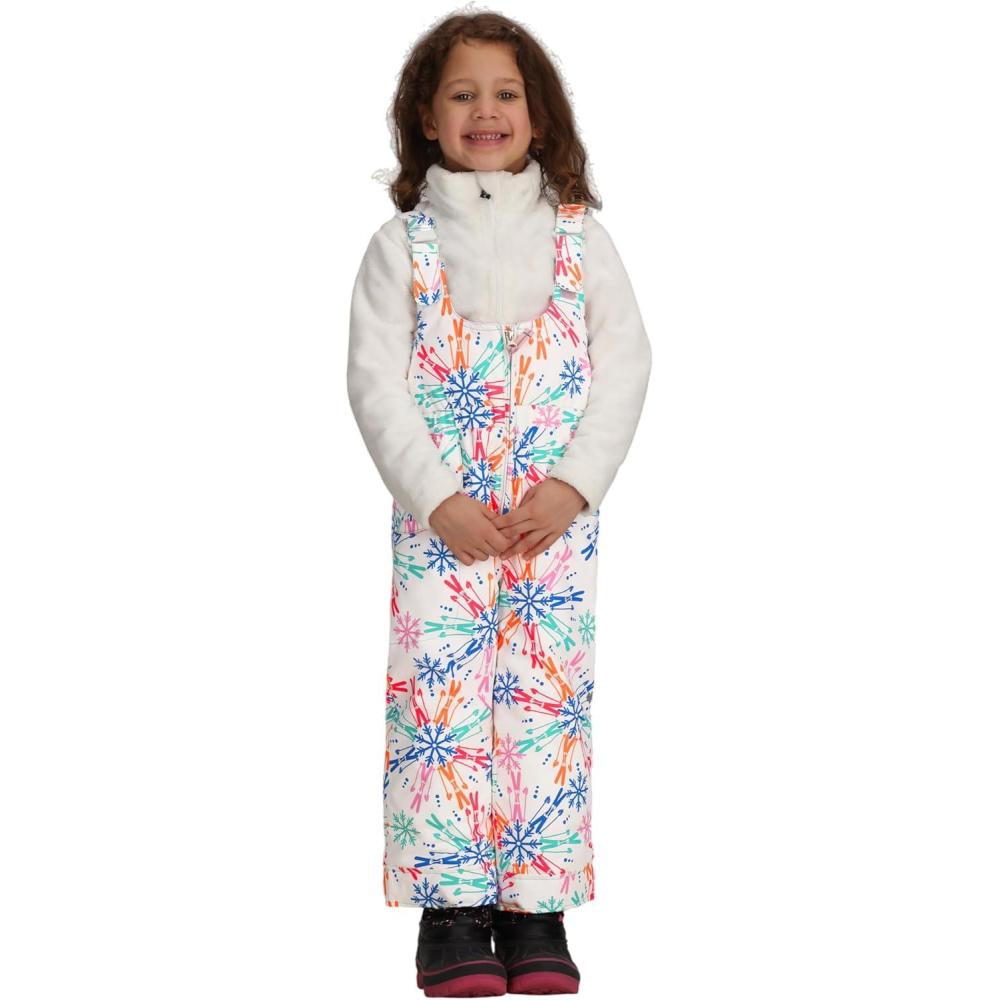 imageObermeyer Snoverall Print Bib Pants Kids GirlsWhite With Multi Color Skiflake